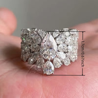 Zilveren verlovingsringenset met emerald-geslepen zirkonia