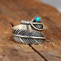 Zilveren veerring met turquoise
