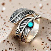 Zilveren veerring met turquoise