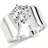 Zilveren ring met bloemen en blad in laagjes