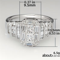 Zilveren ringenset met princess-geslepen zirkonia