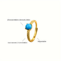 Gouden vintage ring met turquoise edelsteen