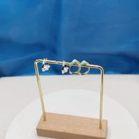 Gouden oorbellen met turquoise schildpadje