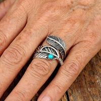 Zilveren veerring met turquoise