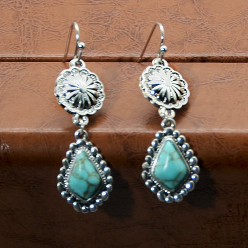 Zilveren ring met turquoise bloemcluster