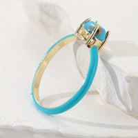 Gouden vintage oorbellen met turquoise stenen