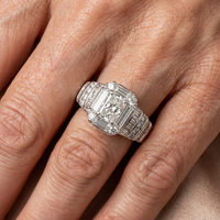 Zilveren ringenset met princess-geslepen zirkonia