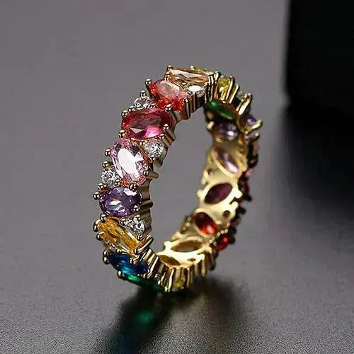 Gouden ring met heldere zirkonia