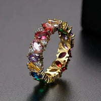 Gouden ring met heldere zirkonia