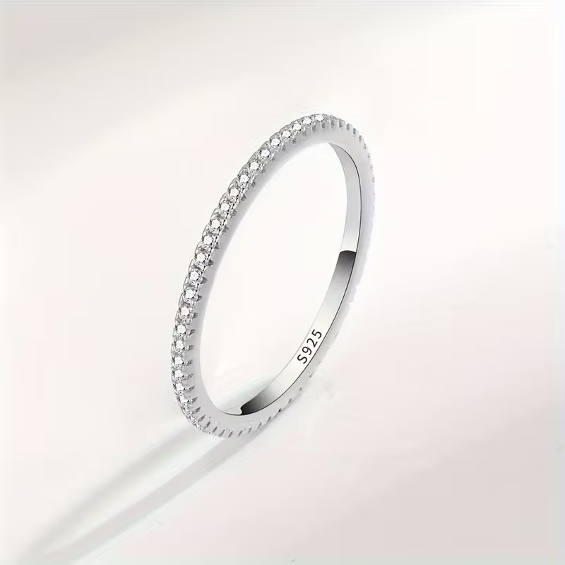 Gouden minimalistische pavé eternity ring