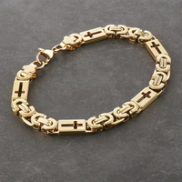 Gouden armbandenset met brede cuff en discs