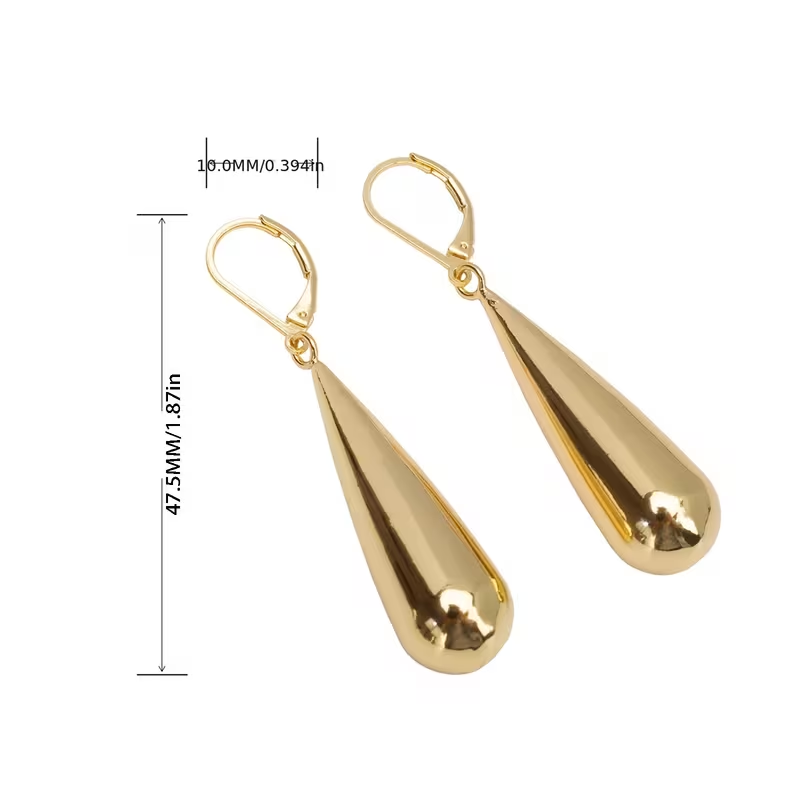 Gouden oorbellen met druppelhanger