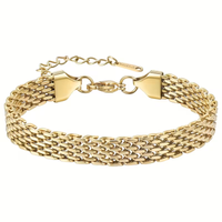 Brede gouden gevlochten mesh-armband