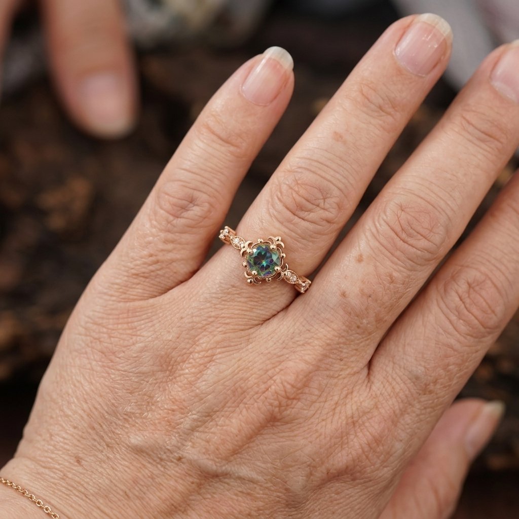 Gouden ring met opengewerkte bloesemtak