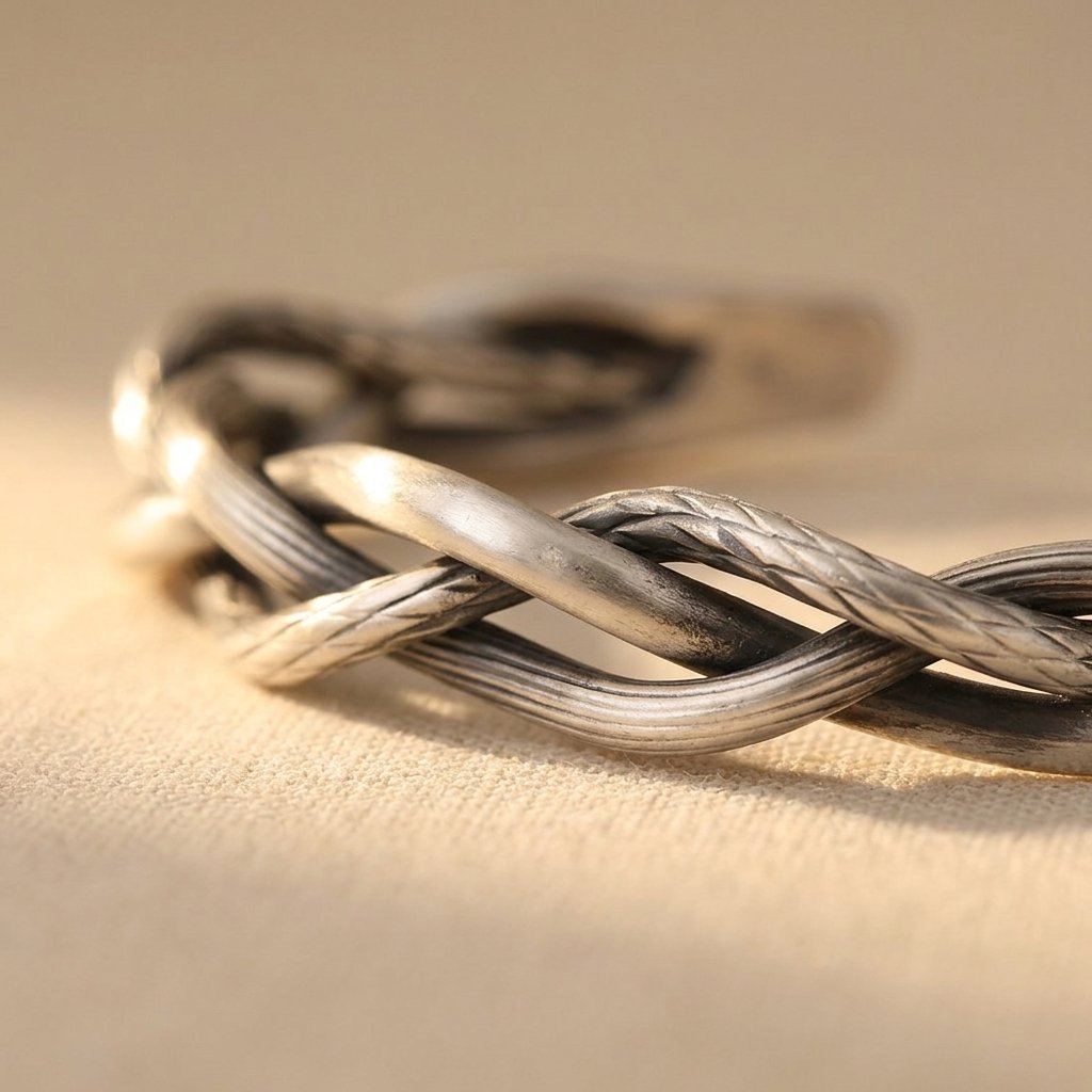 Gevlochten zilveren armband