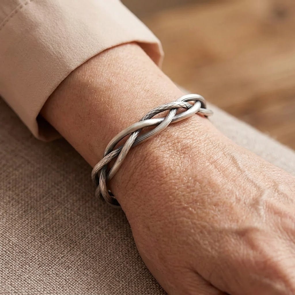 Gevlochten zilveren armband