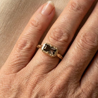 Roségoud ring met rookkwarts edelsteen