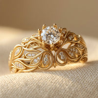 Vintage ring met turquoise en parels