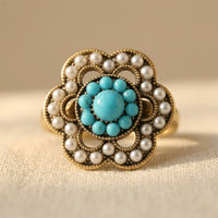 Gouden filigrain ring met bloem en zirkonia