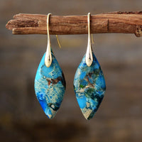 Bohemian oorbellen met blauwe jaspis druppelsteen